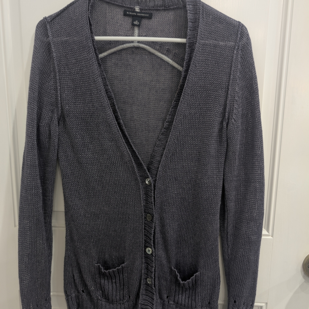 Banana Republic Gray Knit Cardigan